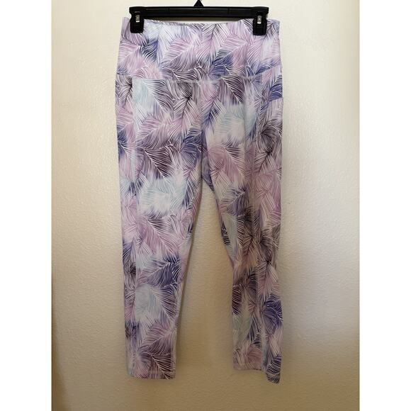 GAIAM Womens Yoga Pants Leggings Carpi length Floral Pattern Size Medium - Picture 1 of 7